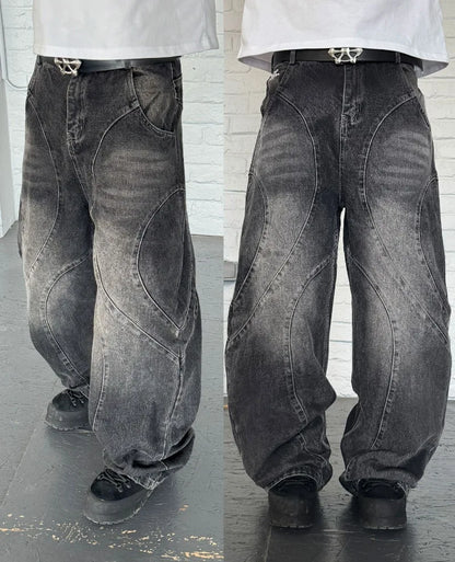 Casual Washed Baggy Jeans