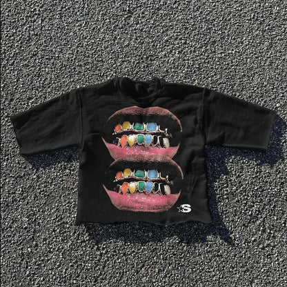 Oversized Teeth Short Sleeves T-Shirts